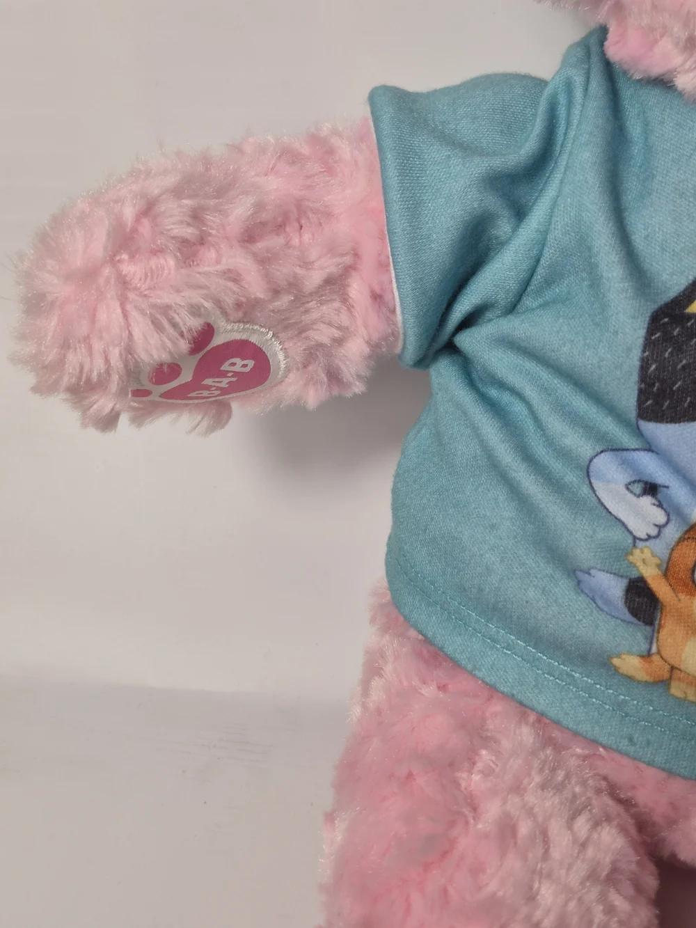 Build-A-Bear Pink Cuddles Teddy In BLUEY CLOTHS